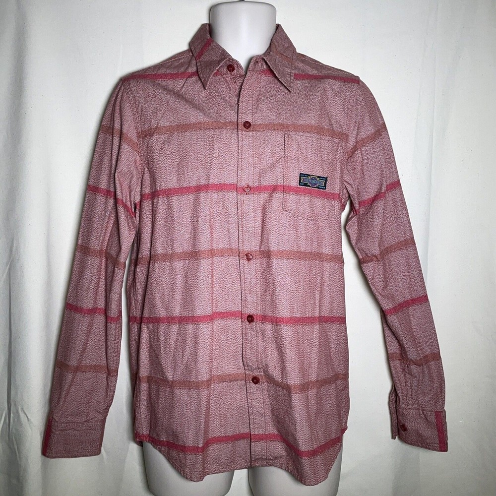The Hundreds Button Up Long Sleeve Striped Red  Men’s S Small  Cotton